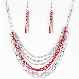 Red & silver necklace sets
